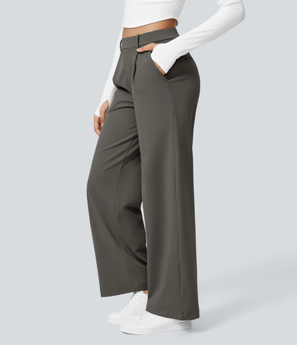 ⏰Summer Sale-SALE!High Waisted Side Pocket Straight Leg Work Pants