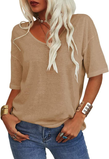 Summer Casual Half Sleeve T-shirt Basic Tops (Multiple Colors)