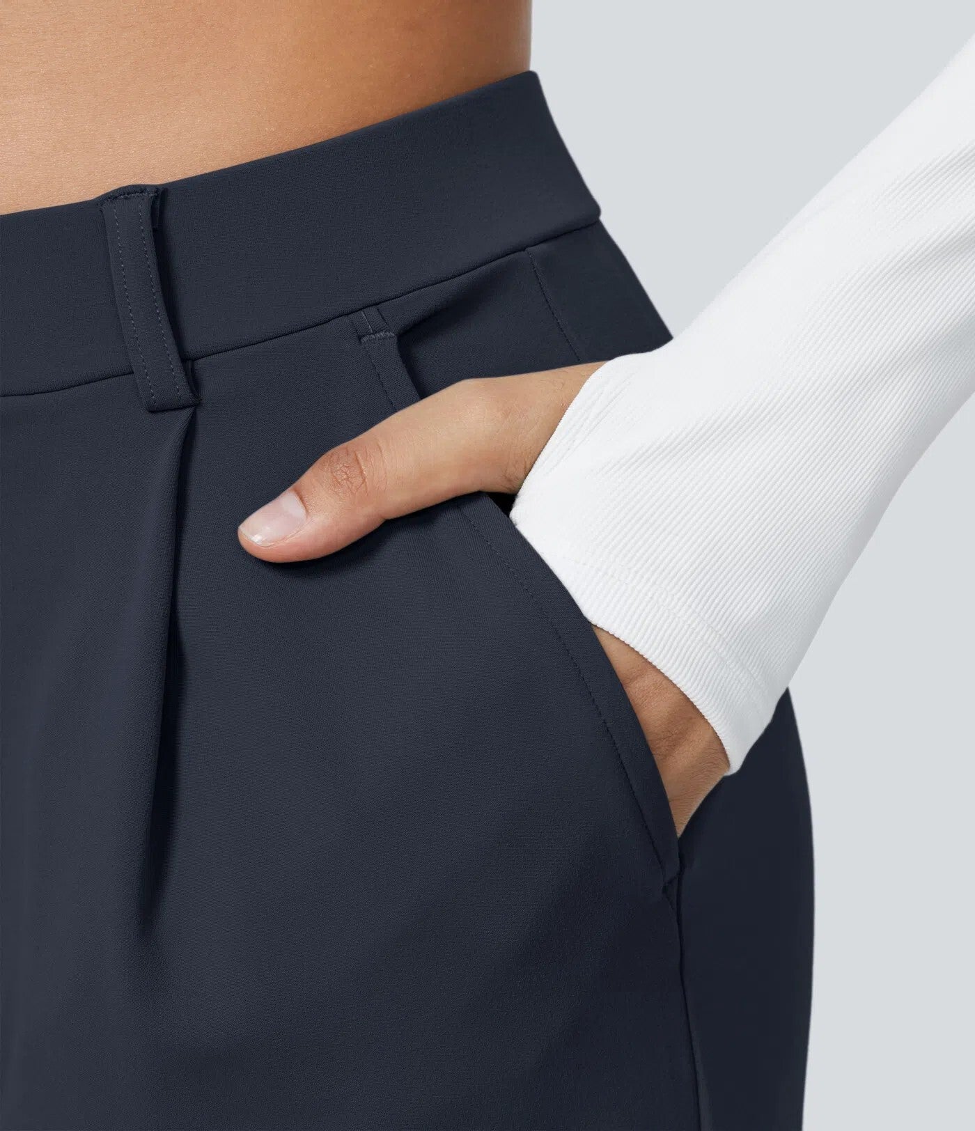 ⏰Summer Sale-SALE!High Waisted Side Pocket Straight Leg Work Pants