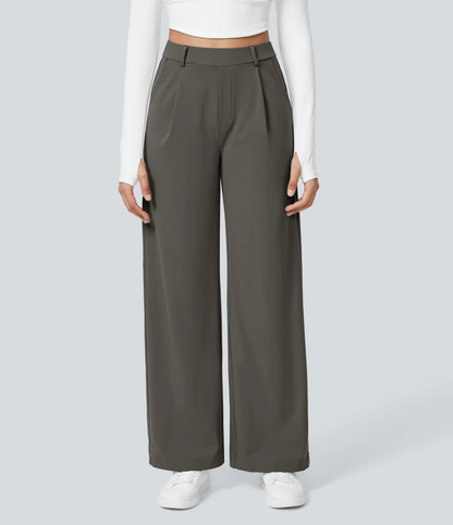 ⏰Summer Sale-SALE!High Waisted Side Pocket Straight Leg Work Pants