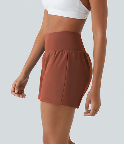 💝Last Day Promotion⚡10 piece ultra high waist back pocket and side hidden pocket 2 in 1 Yoga shorts