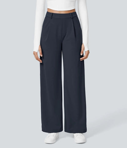 ⏰Summer Sale-SALE!High Waisted Side Pocket Straight Leg Work Pants