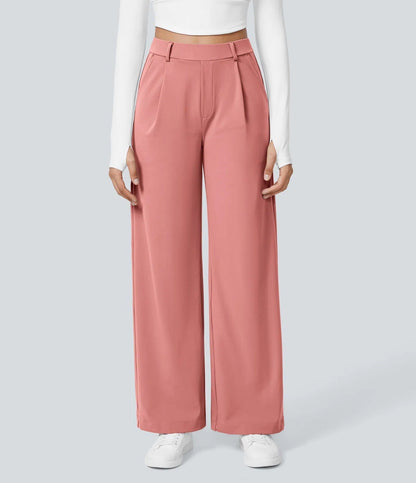 ⏰Summer Sale-SALE!High Waisted Side Pocket Straight Leg Work Pants
