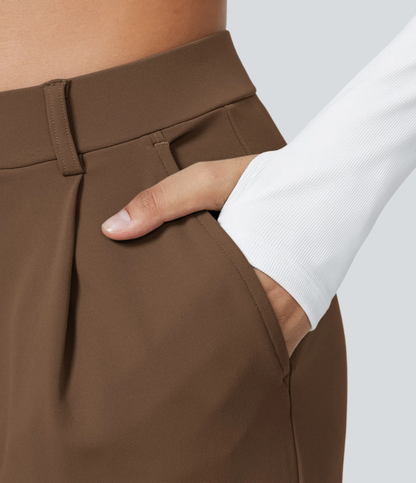 ⏰Summer Sale-SALE!High Waisted Side Pocket Straight Leg Work Pants