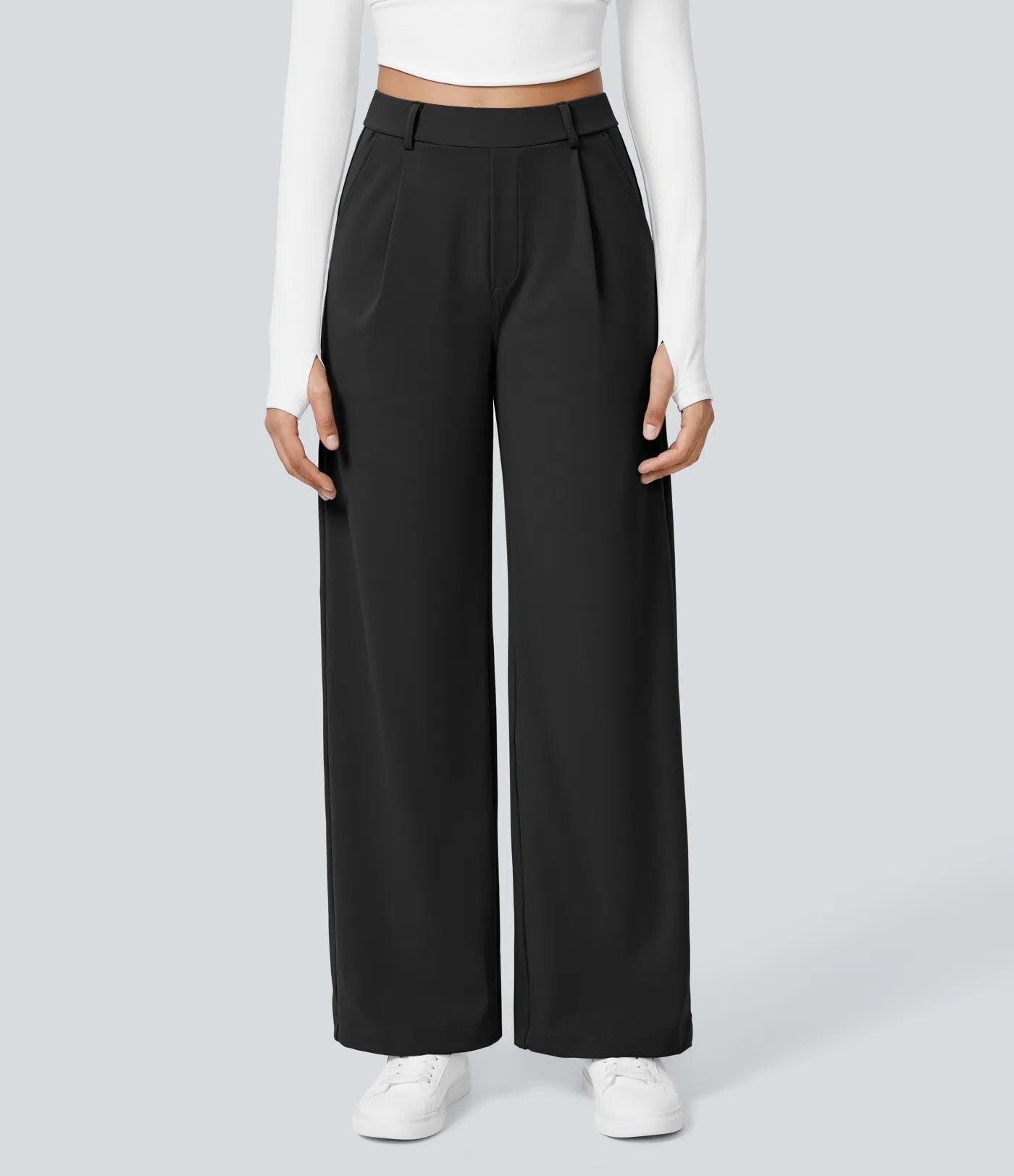 ⏰Summer Sale-SALE!High Waisted Side Pocket Straight Leg Work Pants