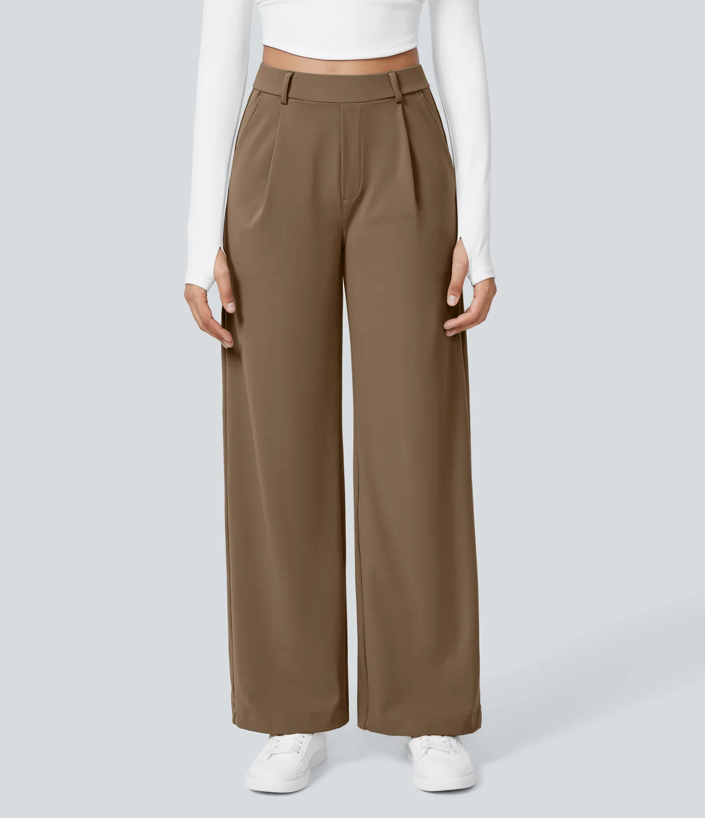 ⏰Summer Sale-SALE!High Waisted Side Pocket Straight Leg Work Pants
