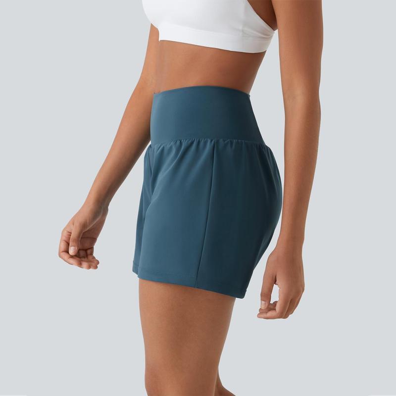 💝Last Day Promotion⚡10 piece ultra high waist back pocket and side hidden pocket 2 in 1 Yoga shorts