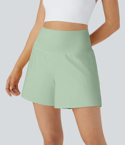 💝Last Day Promotion⚡10 piece ultra high waist back pocket and side hidden pocket 2 in 1 Yoga shorts