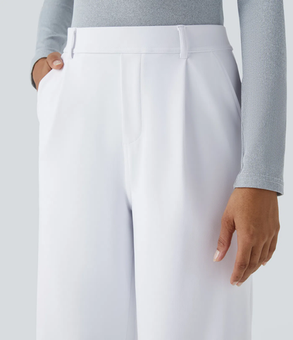 ⏰Summer Sale-SALE!High Waisted Side Pocket Straight Leg Work Pants