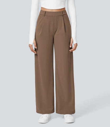⏰Summer Sale-SALE!High Waisted Side Pocket Straight Leg Work Pants