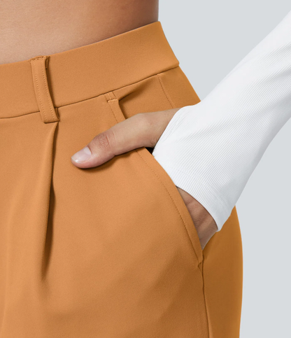 ⏰Summer Sale-SALE!High Waisted Side Pocket Straight Leg Work Pants