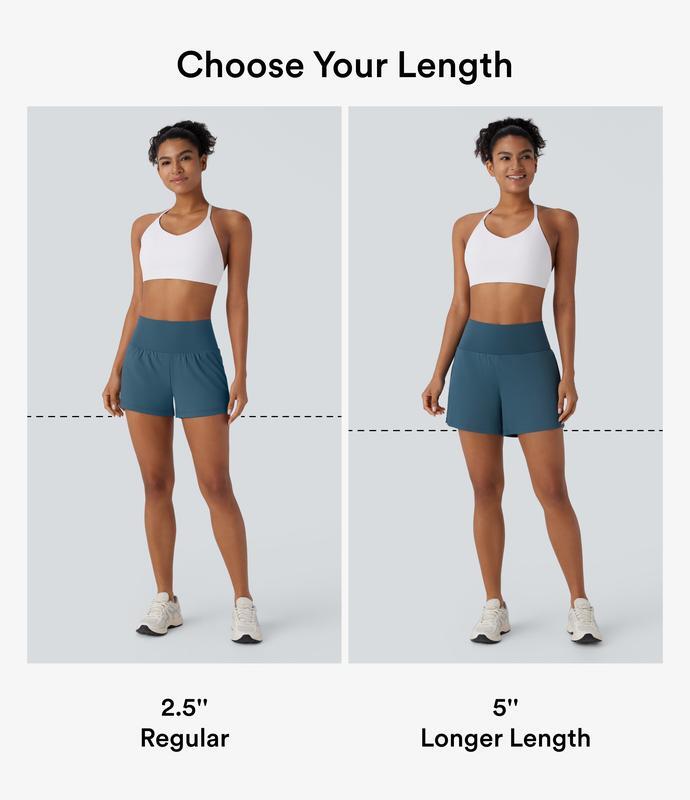 💝Last Day Promotion⚡10 piece ultra high waist back pocket and side hidden pocket 2 in 1 Yoga shorts