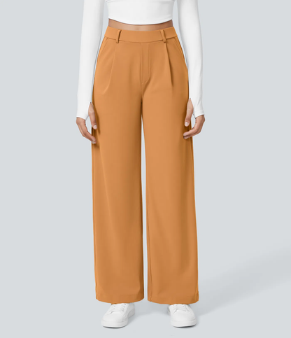 ⏰Summer Sale-SALE!High Waisted Side Pocket Straight Leg Work Pants