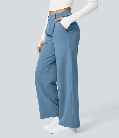 ⏰Summer Sale-SALE!High Waisted Side Pocket Straight Leg Work Pants