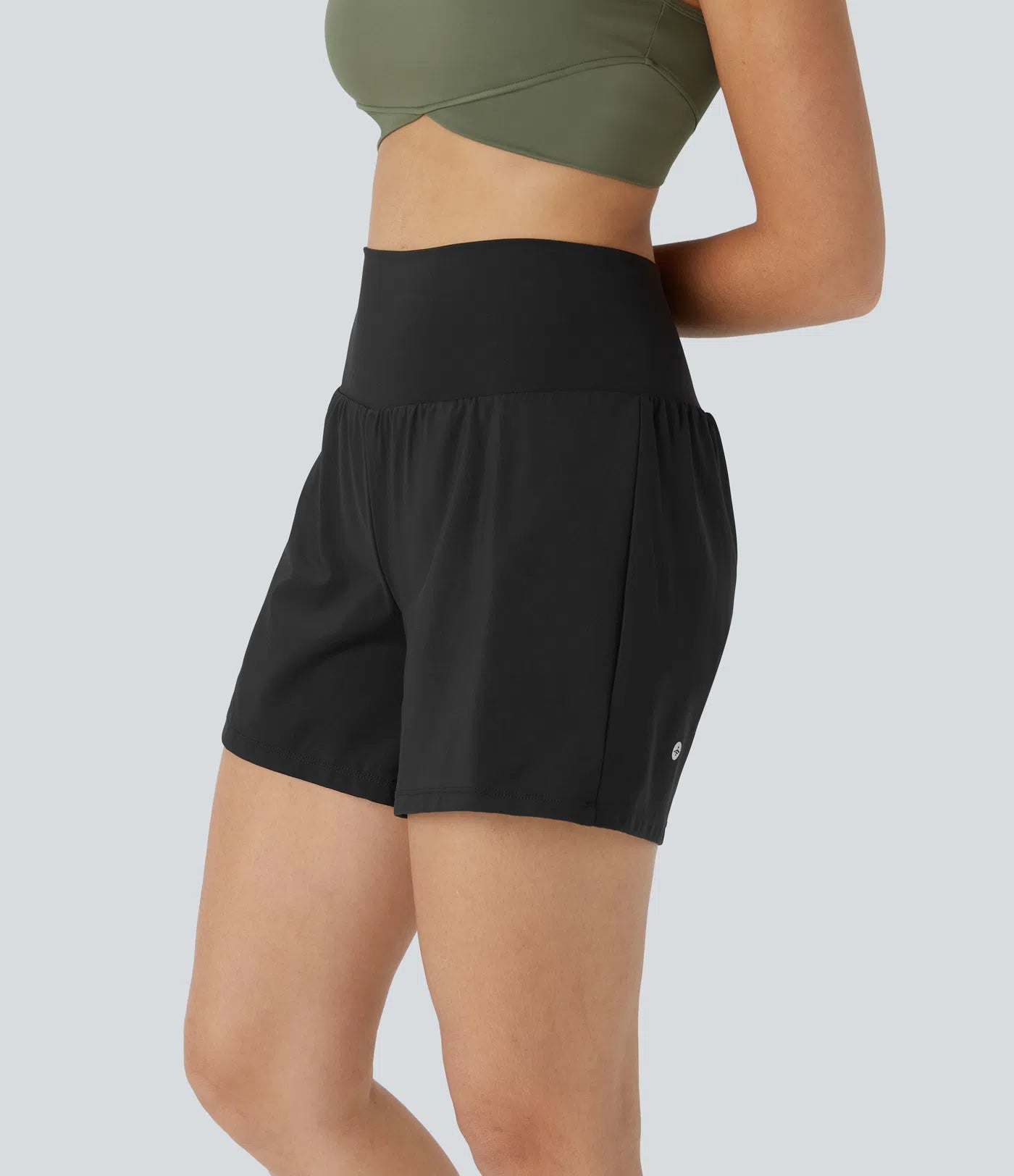 💝Last Day Promotion⚡10 piece ultra high waist back pocket and side hidden pocket 2 in 1 Yoga shorts