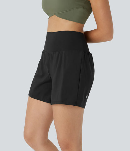 💝Last Day Promotion⚡10 piece ultra high waist back pocket and side hidden pocket 2 in 1 Yoga shorts