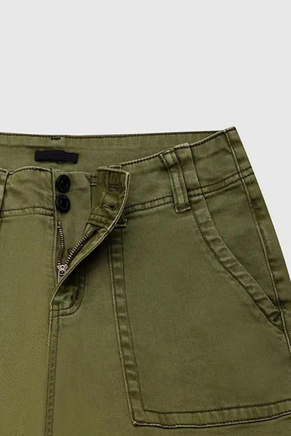 FINAL SALE⚡6 Packs for $24.99⚡- Double Button Mid Waist Straight Leg Pants