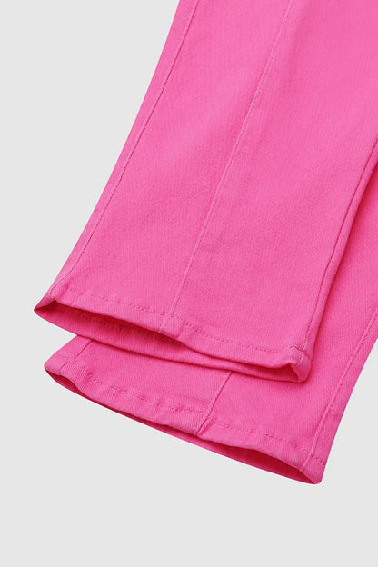 Solid Cut Out Waist Skinny High Waist Capri Jeans-($15 cash back for the first 50 people)