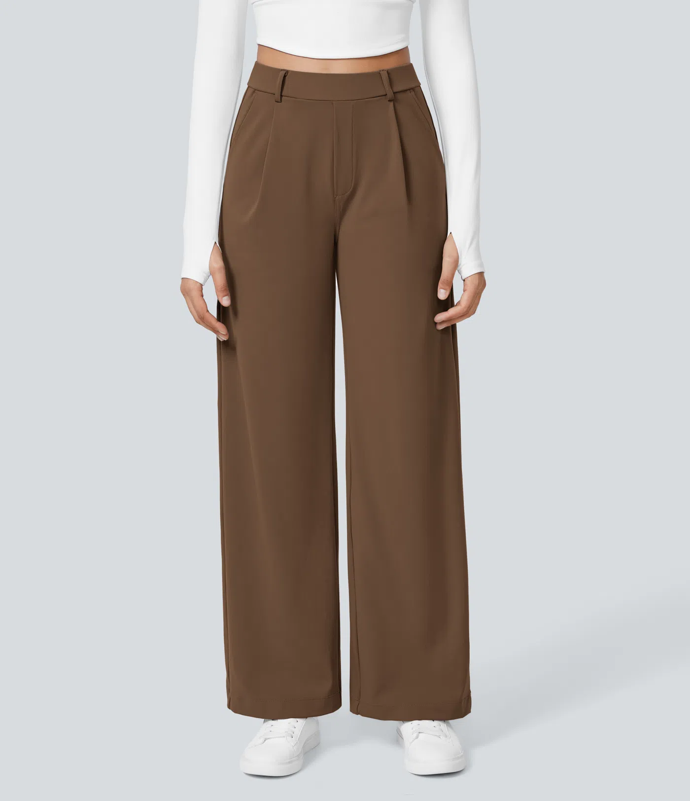 ⏰Summer Sale-SALE!High Waisted Side Pocket Straight Leg Work Pants