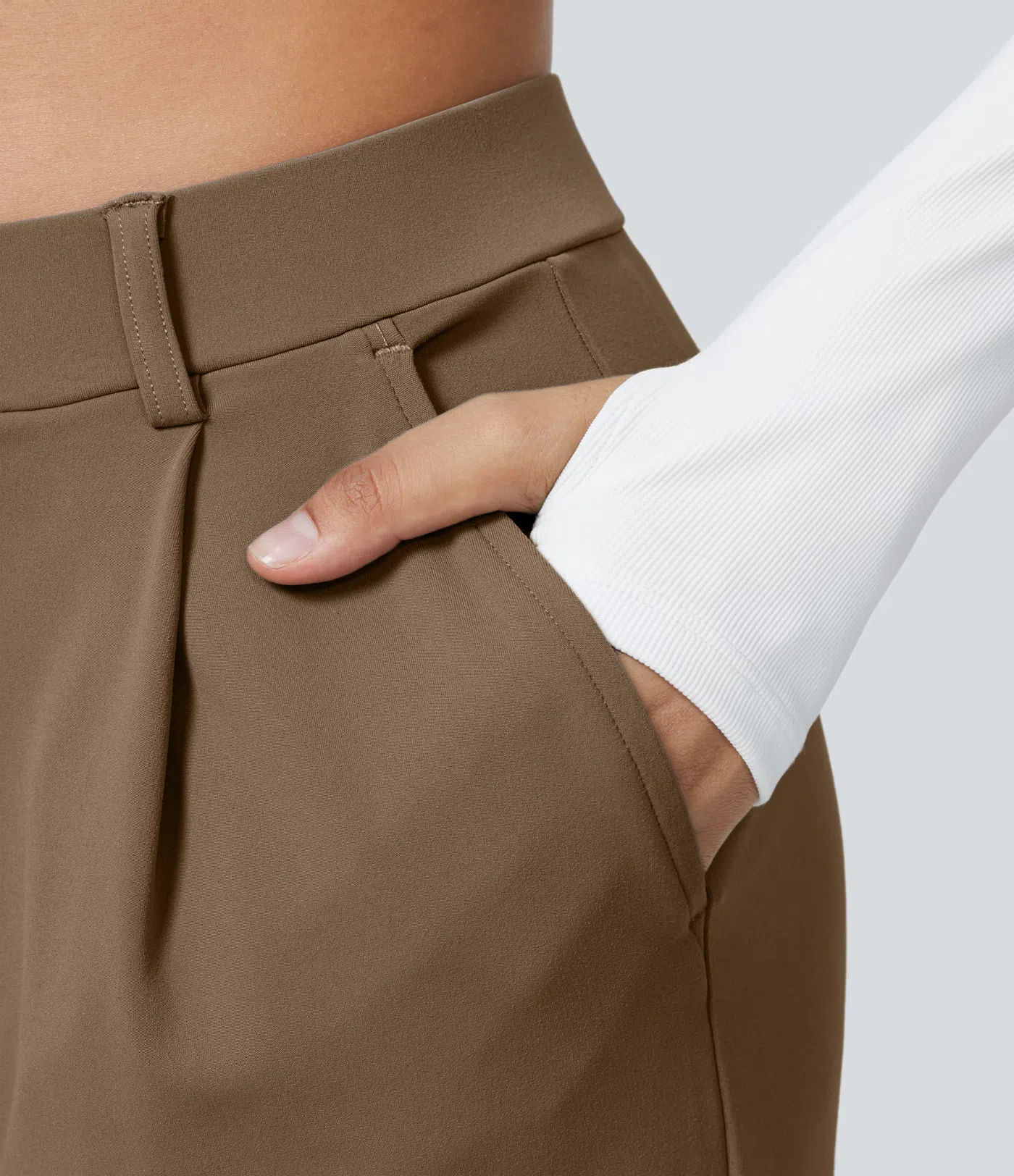 ⏰Summer Sale-SALE!High Waisted Side Pocket Straight Leg Work Pants