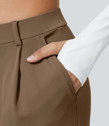 ⏰Summer Sale-SALE!High Waisted Side Pocket Straight Leg Work Pants