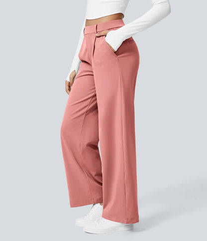 ⏰Summer Sale-SALE!High Waisted Side Pocket Straight Leg Work Pants